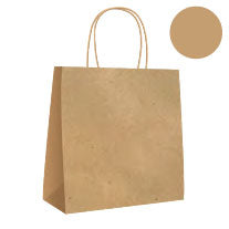 Bolsa de Papel Kraft Marron con asa rizada