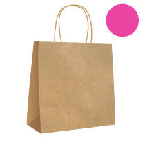 Bolsa de Papel Kraft Rosa con asa rizada