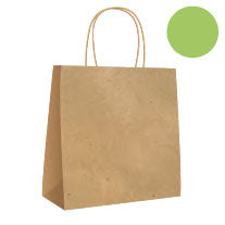 Bolsa de Papel Kraft Verde Claro con asa rizada